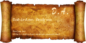 Dahinten Andrea névjegykártya